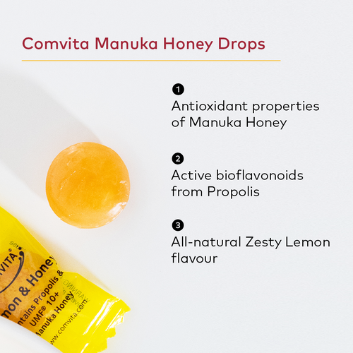 Comvita Manuka Honey Drops Lemon & Honey 12s